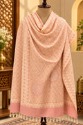 Designer Reversible Stole With Zari Work - Peach