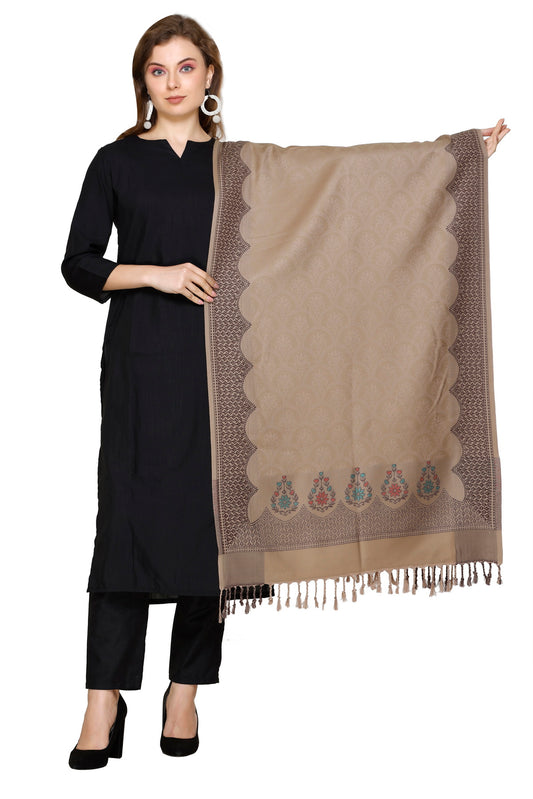 KRITI Camel Viscose Stole For Women.