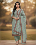 Winter Woolen Unstitched Suit - Mint Green