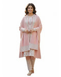 Woollen 3-Piece Embroidered Kurti Set- Onion