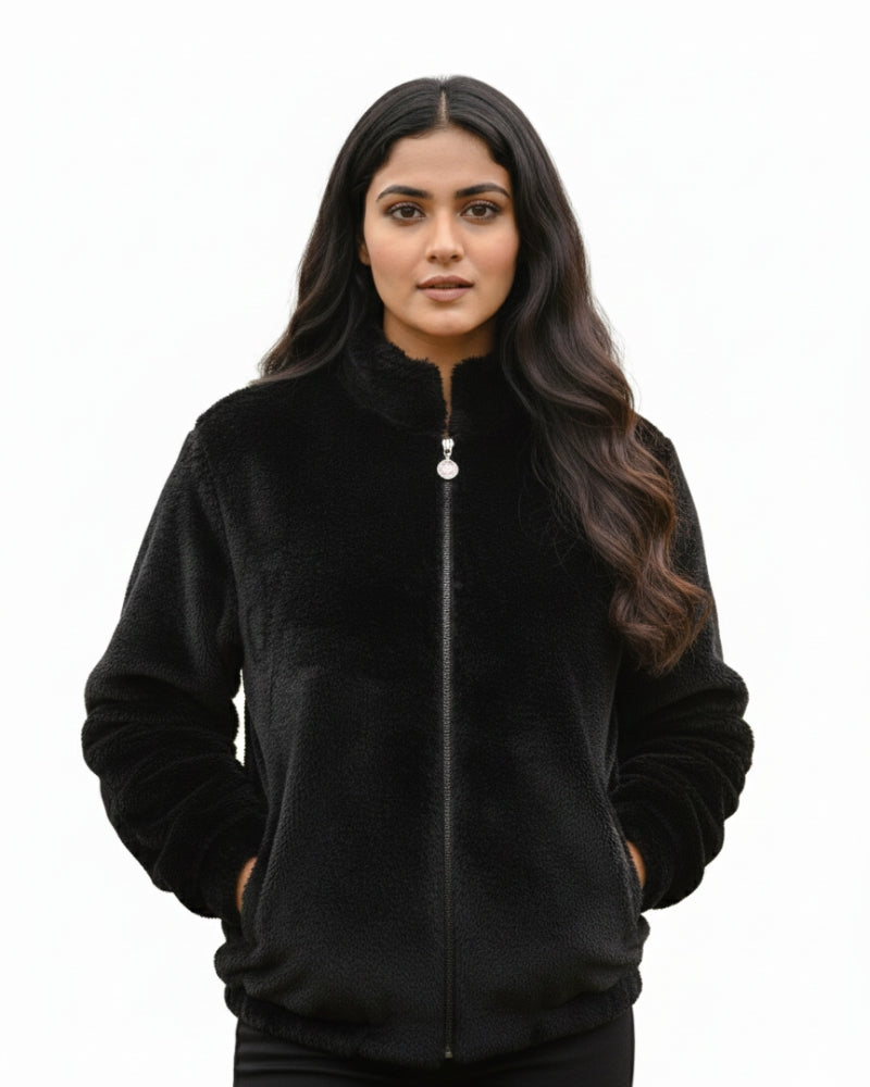 Women’s Premium Wool Blend Faux Fur Winter Jacket