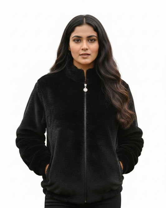 Women’s Premium Wool Blend Faux Fur Winter Jacket