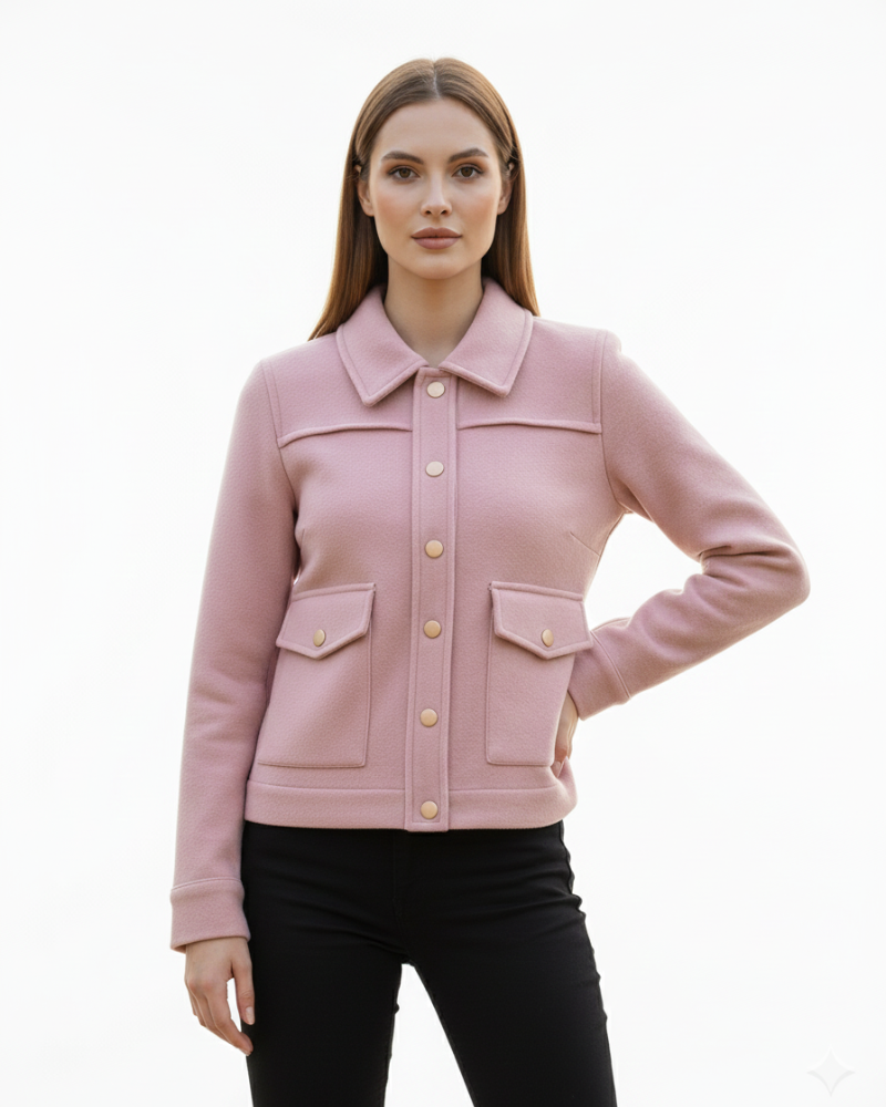 Tweet FABRIC Solid Short Coat- Pink