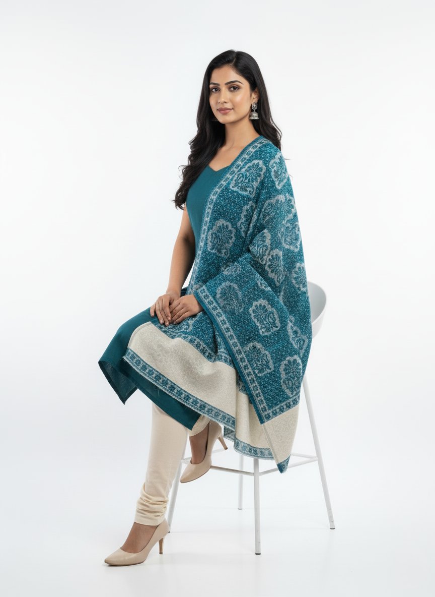 KRITI Floral Pattern Woollen Color Shaw For Women
