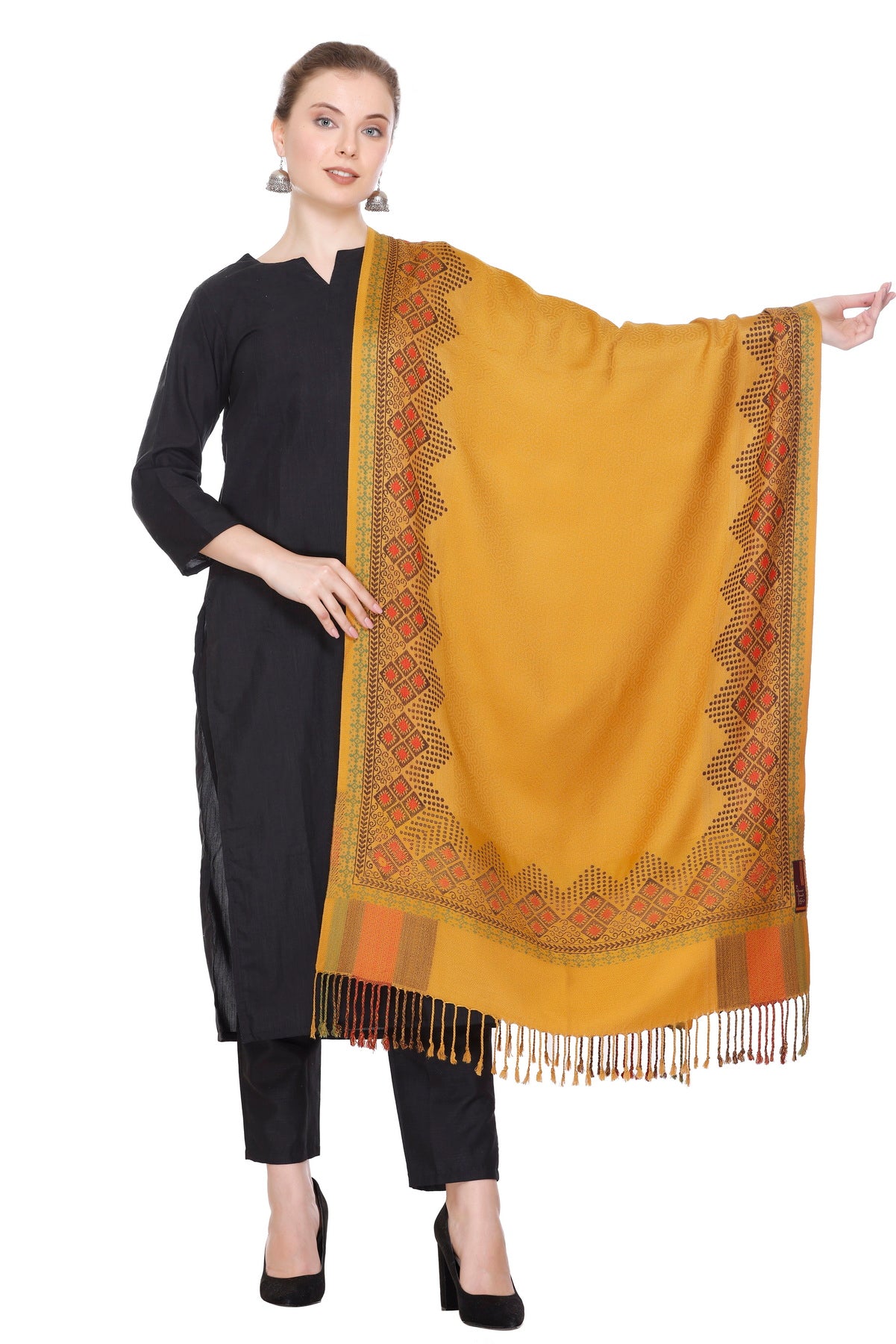 KRITI Mustard Viscose Stole For Women.