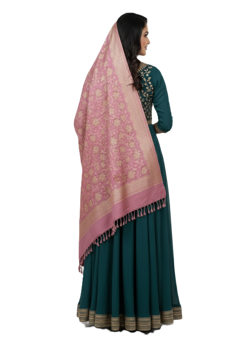KRITI Warm Woolen Onion Color Shawl for Women