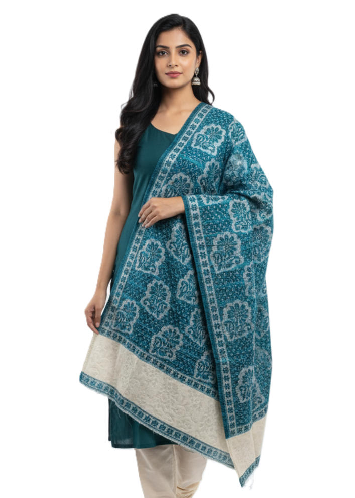 KRITI Floral Pattern Woollen Color Shaw For Women