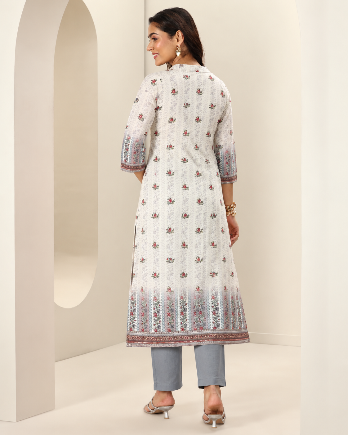 Embroidered Winter Woolen stitched Suit- Grey