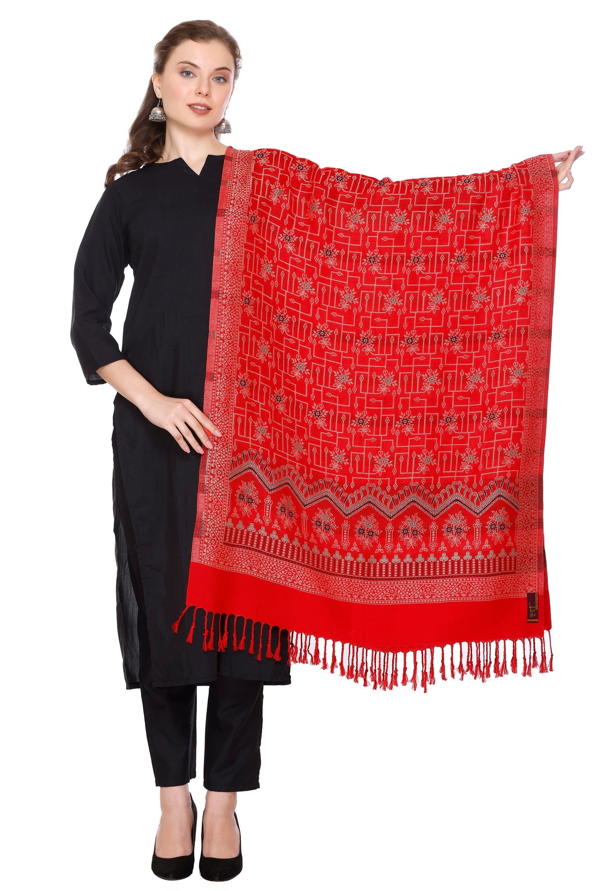 KRITI Red Viscose Stole For Women.