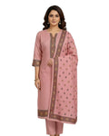 KRITI Women's Digital Print Woolen Pink Color Unstitched Fabric Suit Set Winterwear