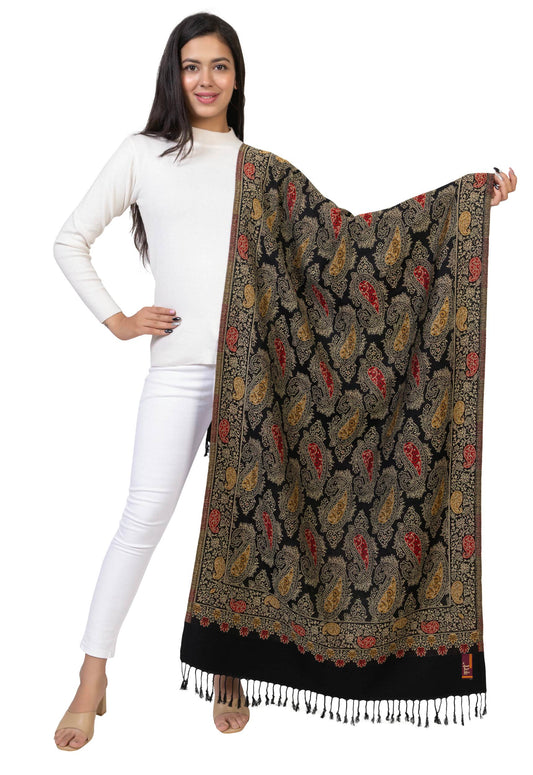 KRITI Black Viscose Stole For Women.