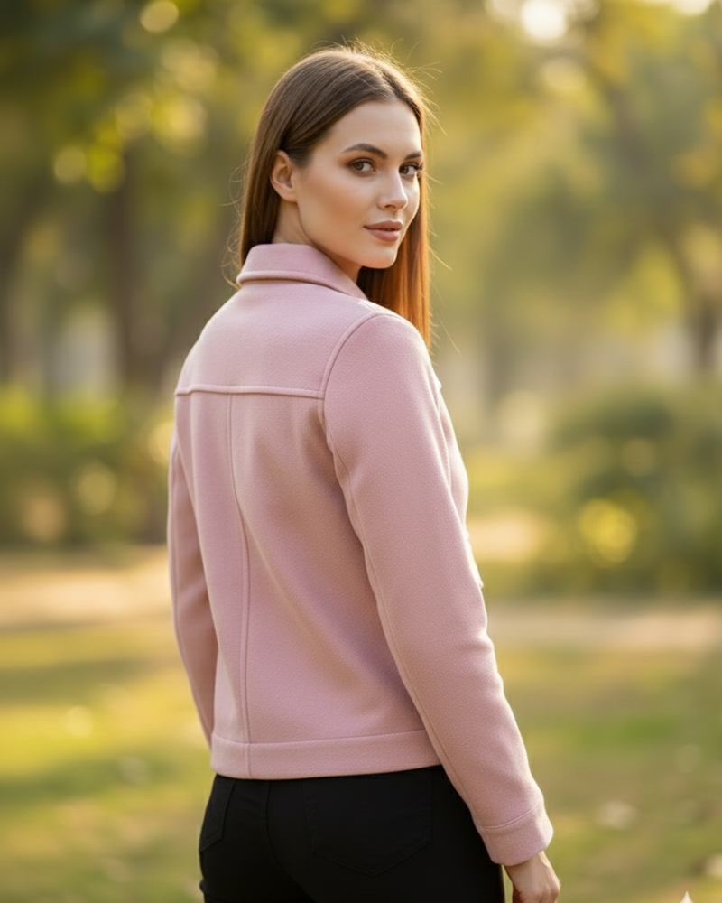 Tweet FABRIC Solid Short Coat- Pink