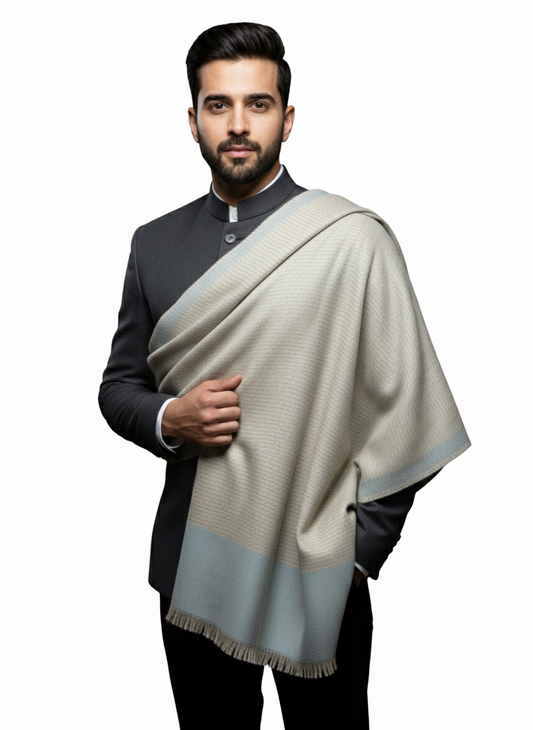 KRITI Woolen Plain Lohi Cream Grey For Male