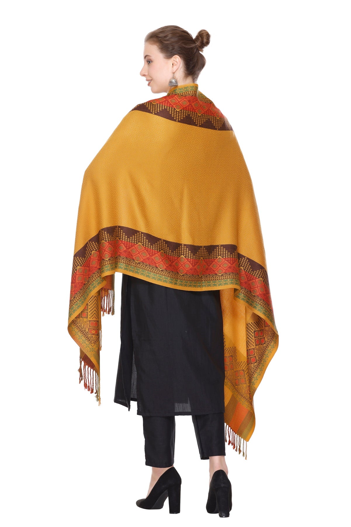 KRITI Mustard Viscose Stole For Women.