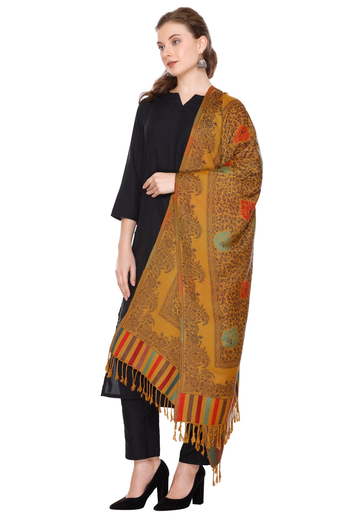 KRITI Mustard Viscose Stole For Women.