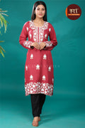 Megenta Kashmiri Long Kurti