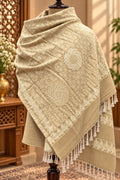 Designer Reversible Stole With Zari Work - Camel