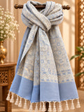 Designer Reversible Stole With Zari Work - Light Purple