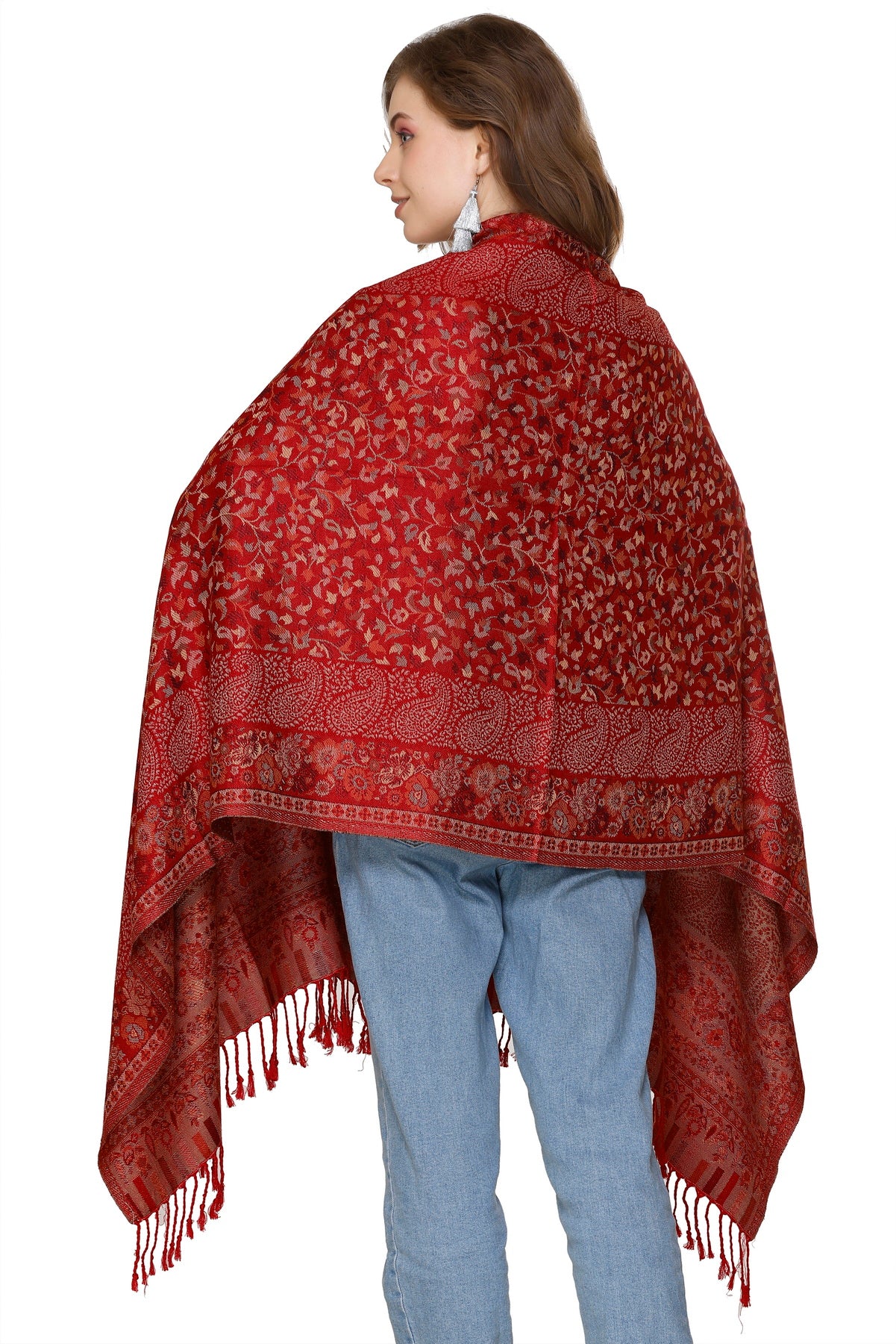 KRITI Maroon Viscose Stole For Women.