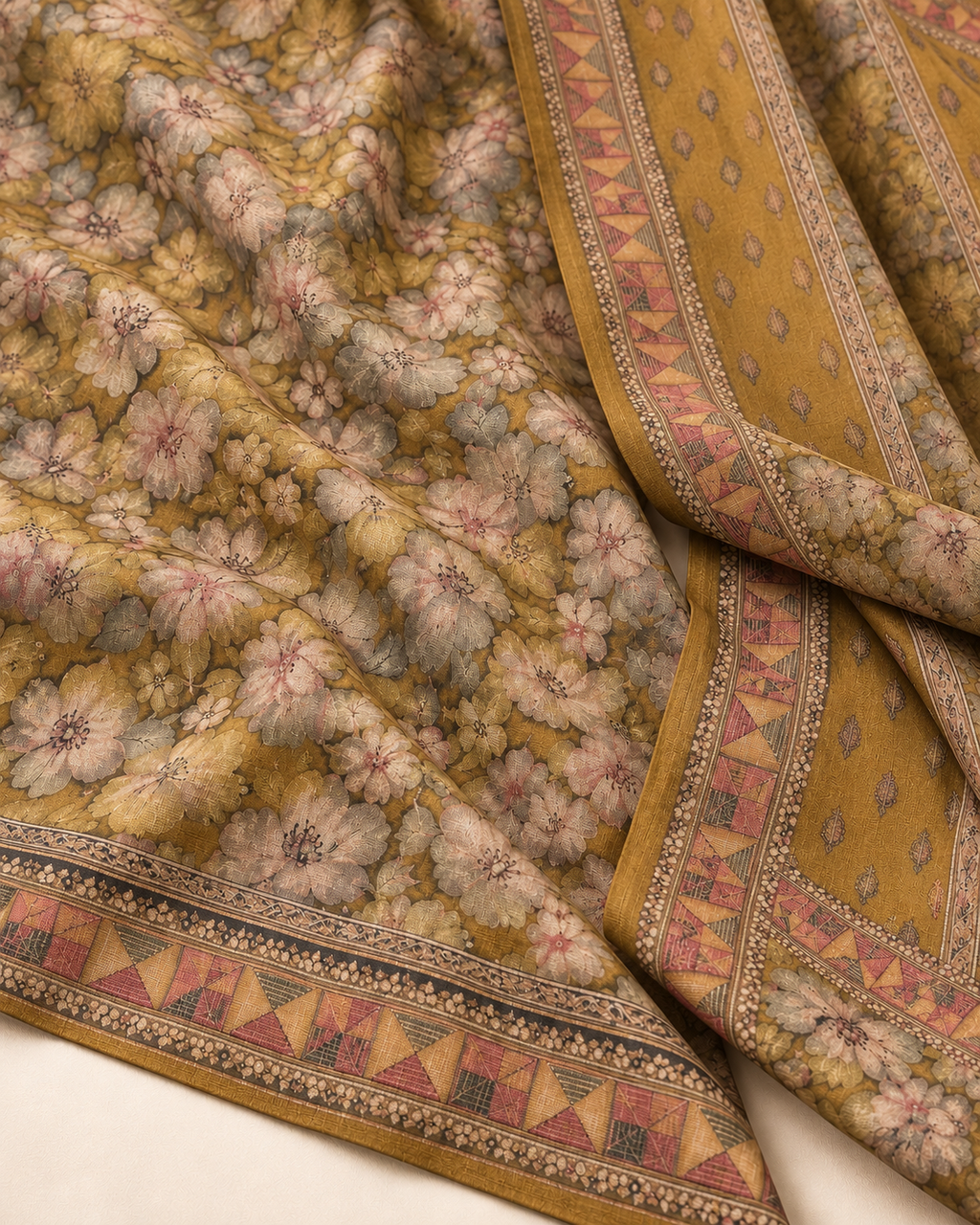 Embroidered Winter Woolen stitched Suit- Mustard