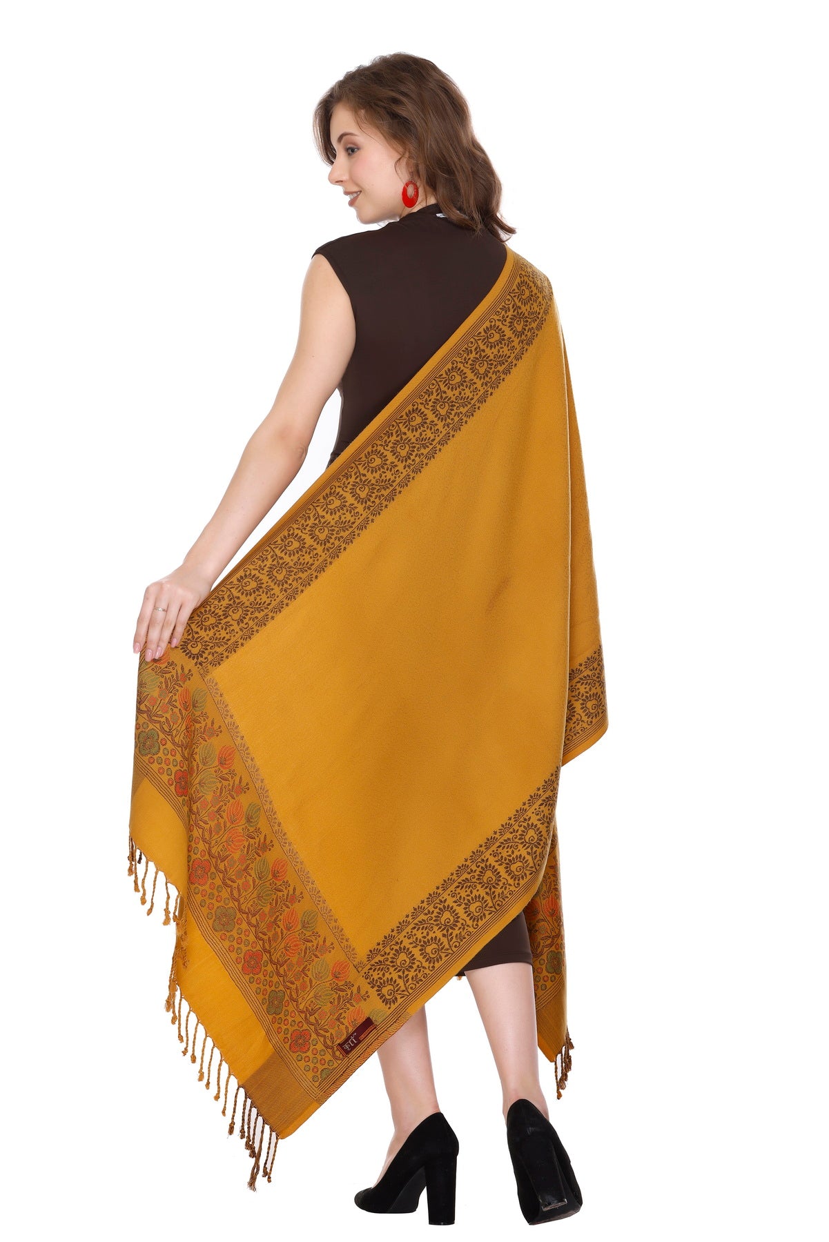 KRITI Mustard Viscose Stole For Women.