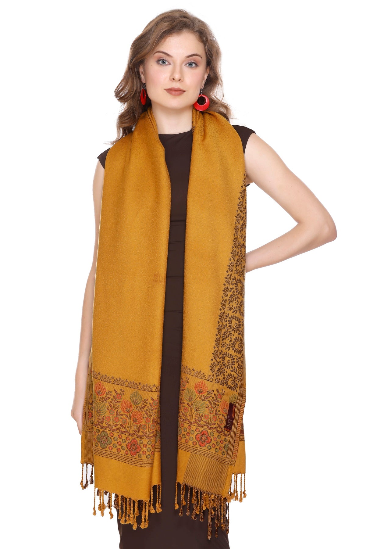 KRITI Mustard Viscose Stole For Women.