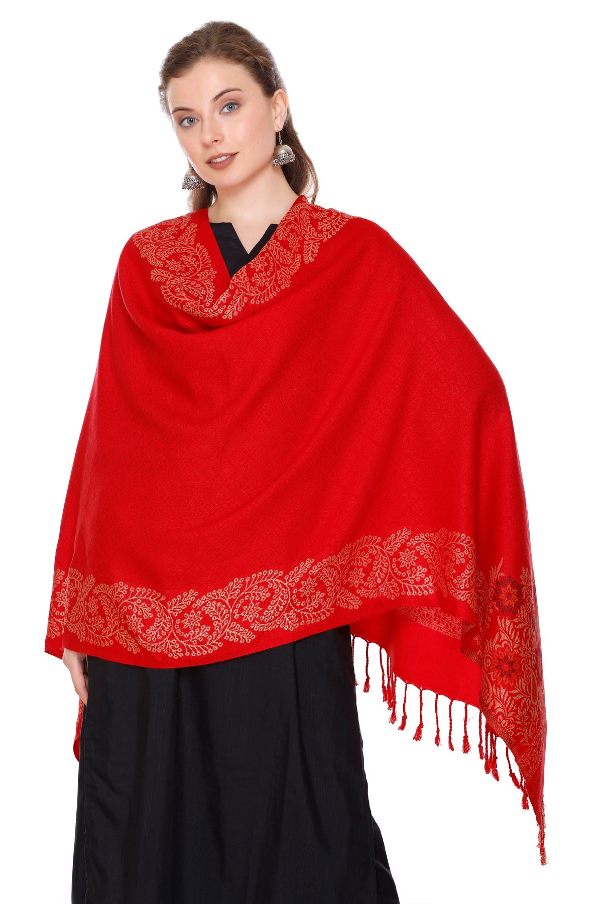 KRITI Red Viscose Stole For Women.