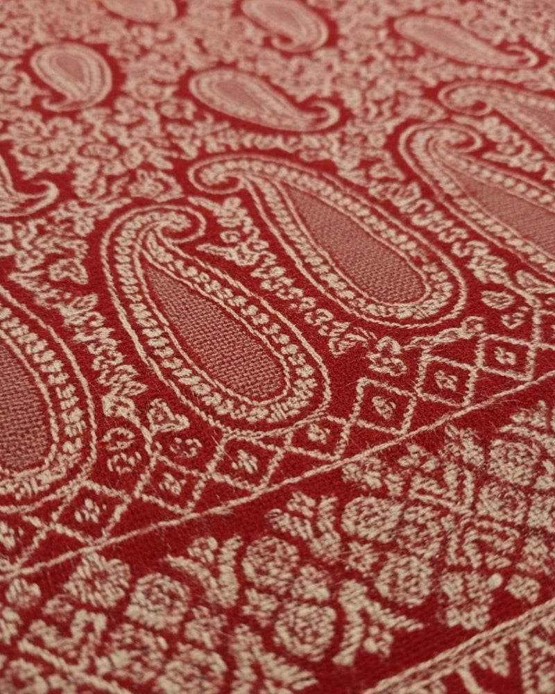 Kashmiri Paisley Printed Shawl - Maroon