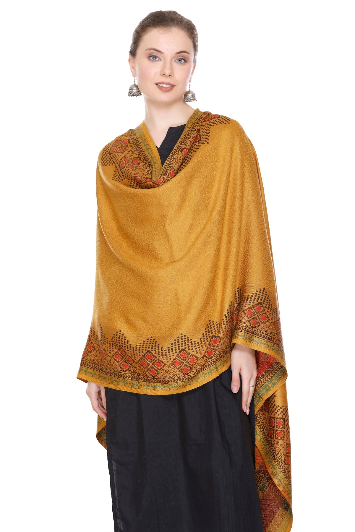 KRITI Mustard Viscose Stole For Women.