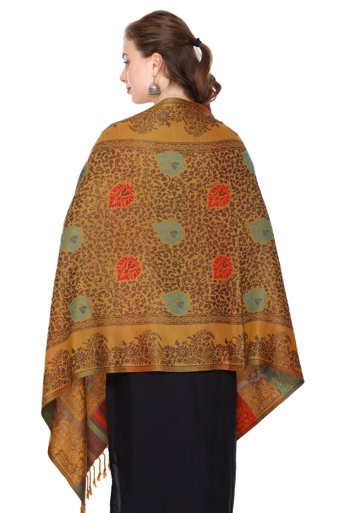 KRITI Mustard Viscose Stole For Women.