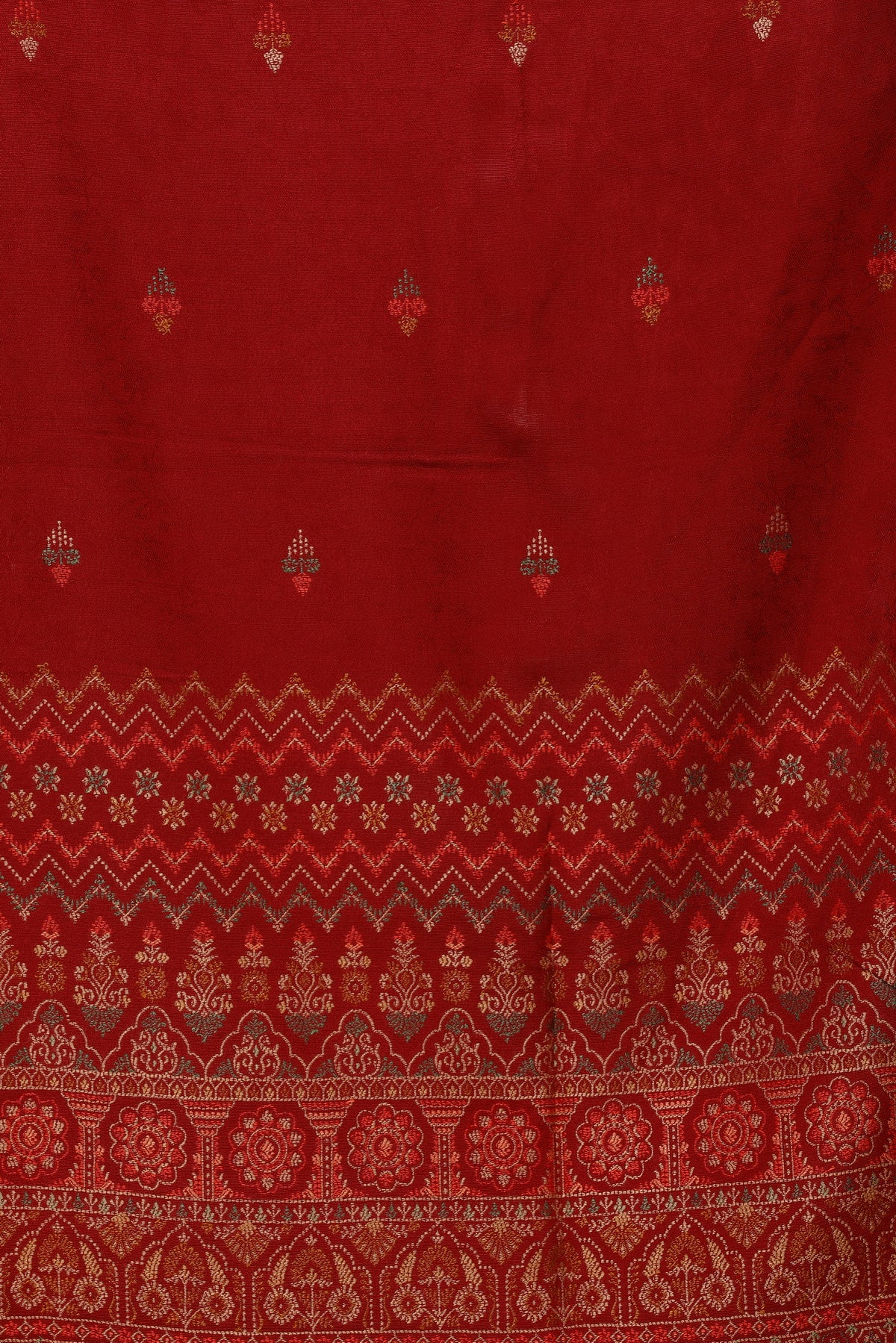 Jacquard Design Woollen Stole - Maroon
