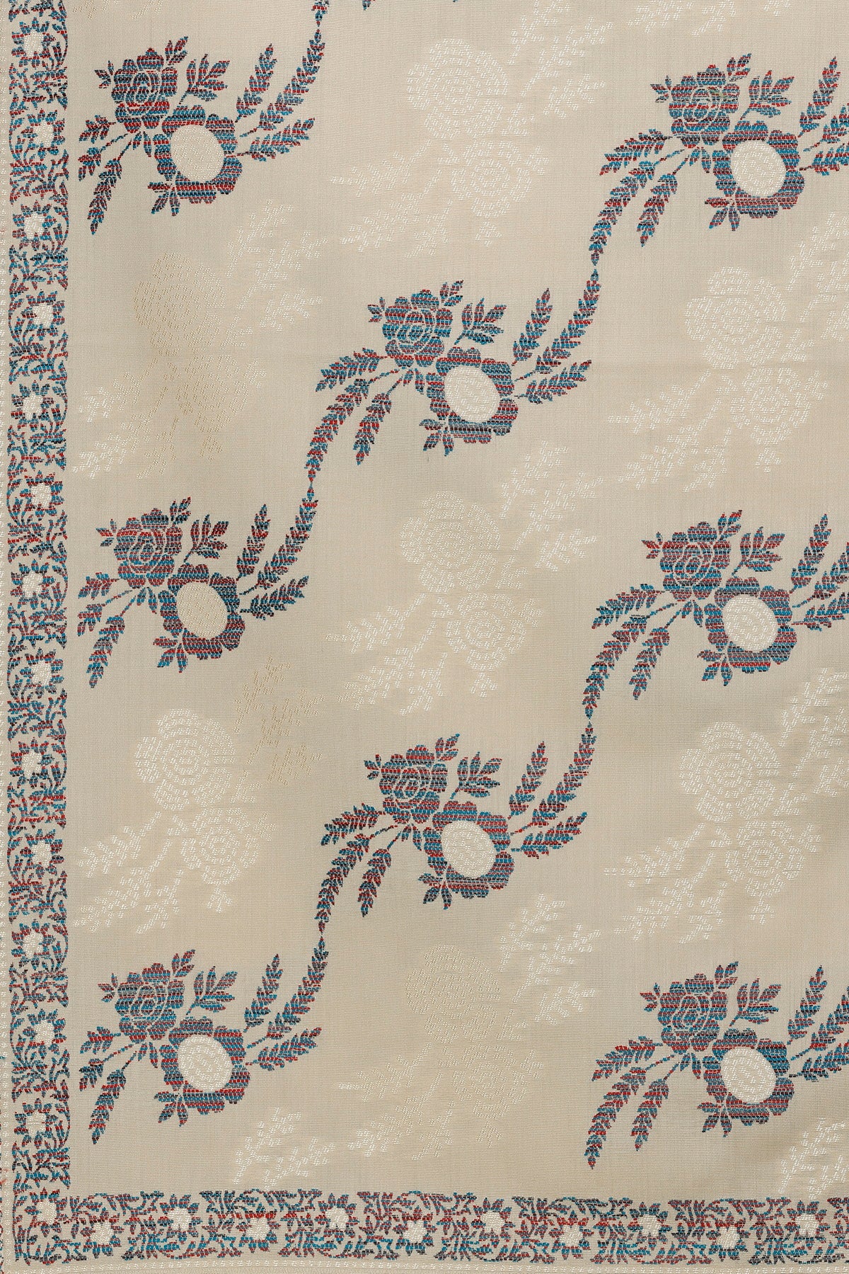Floral Pattern Woollen Stole - Camel