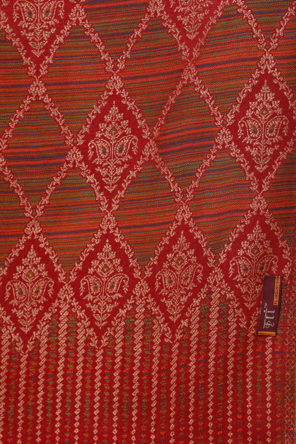 Diamond Pattern Woollen Stole - Maroon