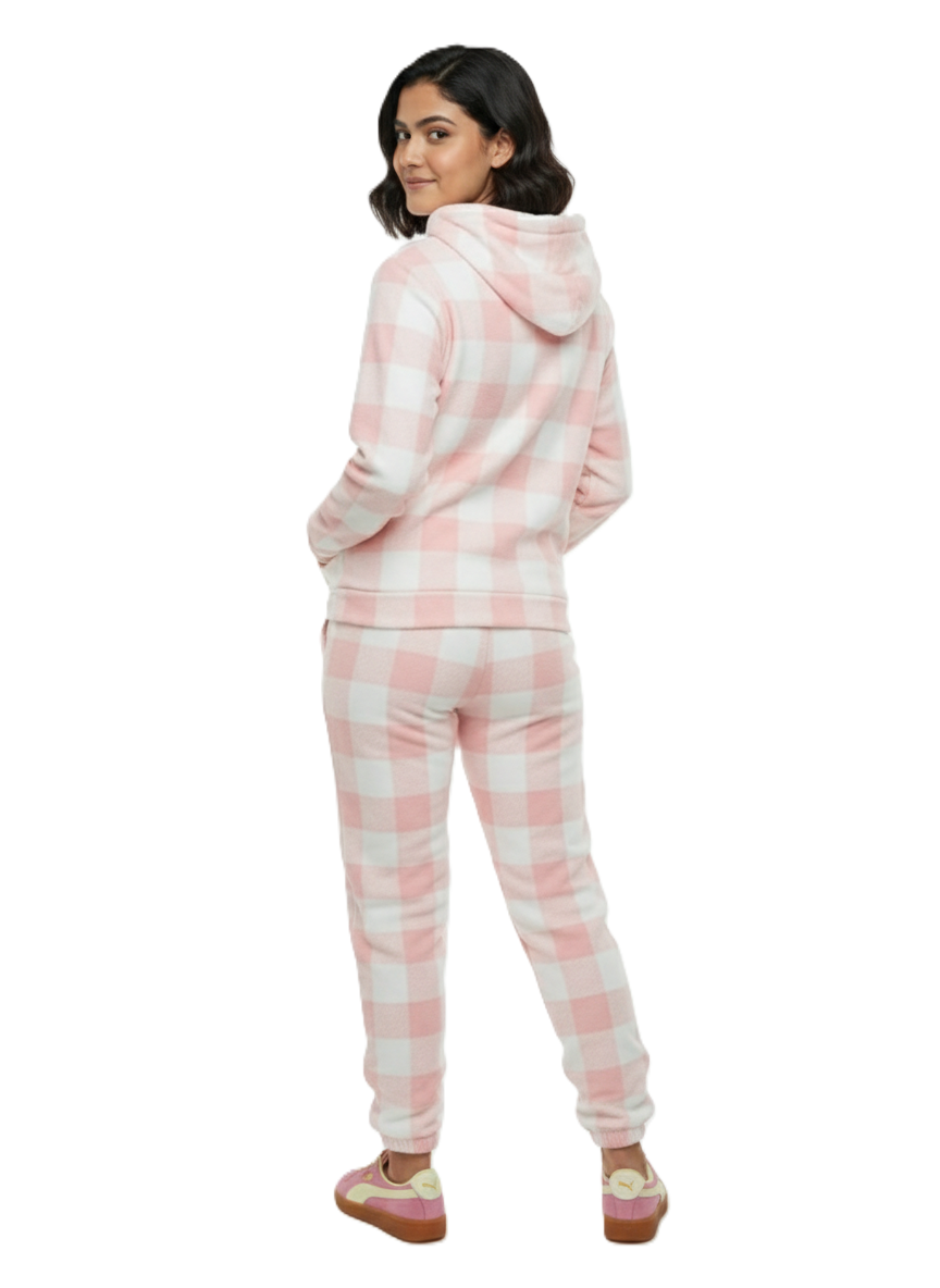 KRITI महिलाओं के लिए ऊनी ब्लेंड गुलाबी रंग की हुडीज़ ट्रैकसूट सर्दियों के कपड़ों के लिए