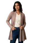 Winter Woolen Long Knitted Shrug - Beige