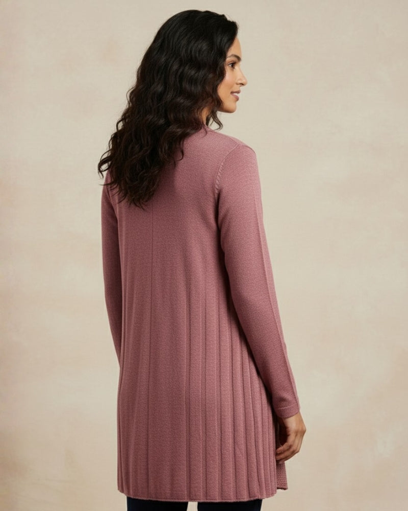 Winter Woolen Long Knitted Shrug - Mauve
