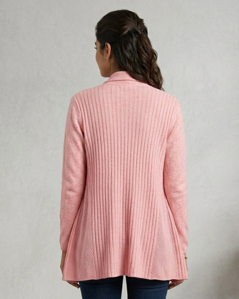 Winter Woolen Long Knitted Shrug - Peach