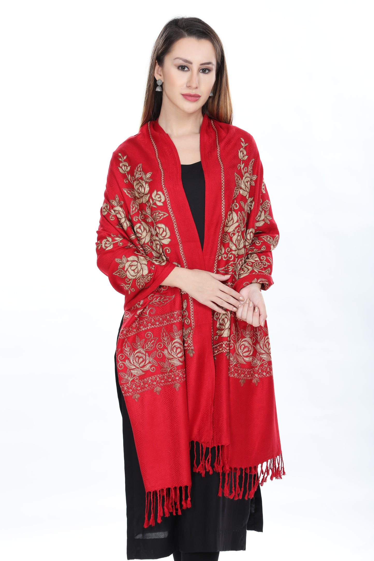 KRITI Acrylic/Viscose Embroidered Shawl For Women