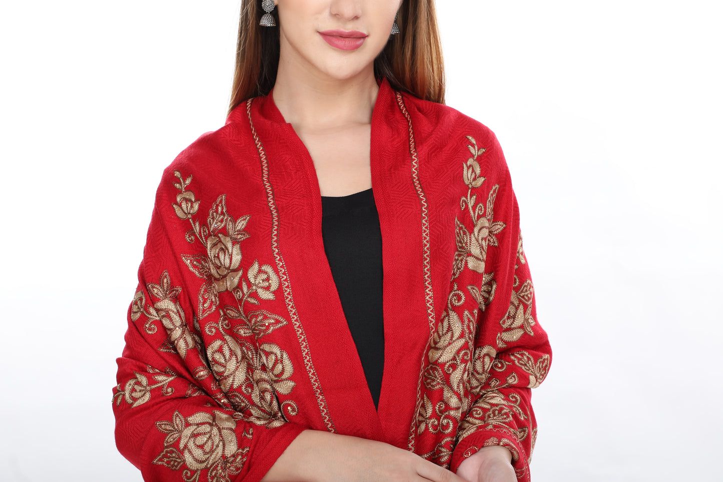 KRITI Acrylic/Viscose Embroidered Shawl For Women