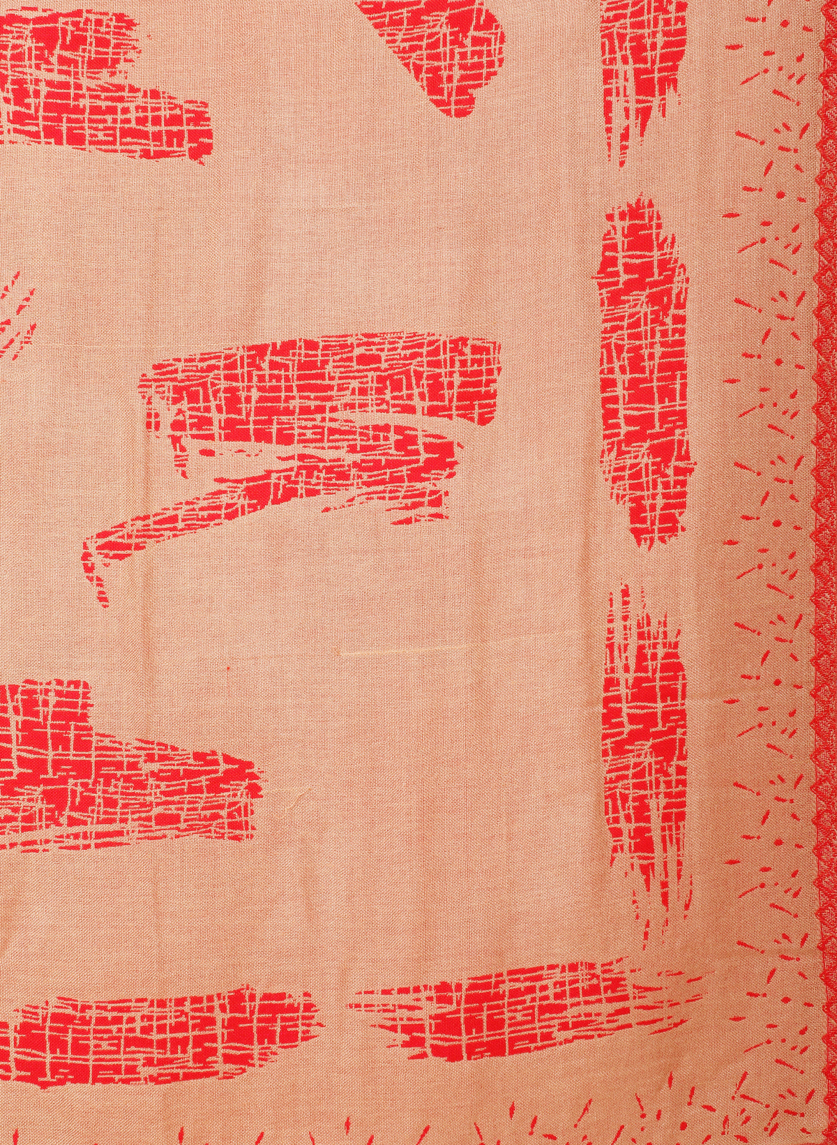 Striped Designer Woollen Reversible Stole - Red Camel