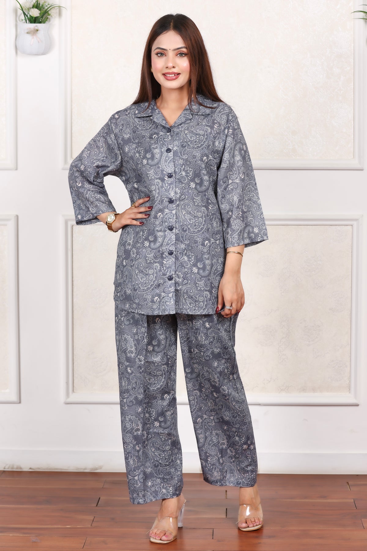 Grey Cotton Co-Ord Set