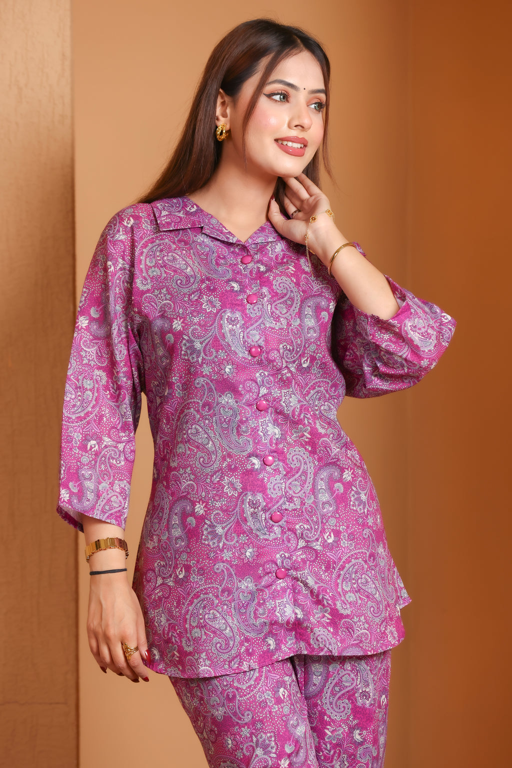 Magenta Cotton Co-Ord Set