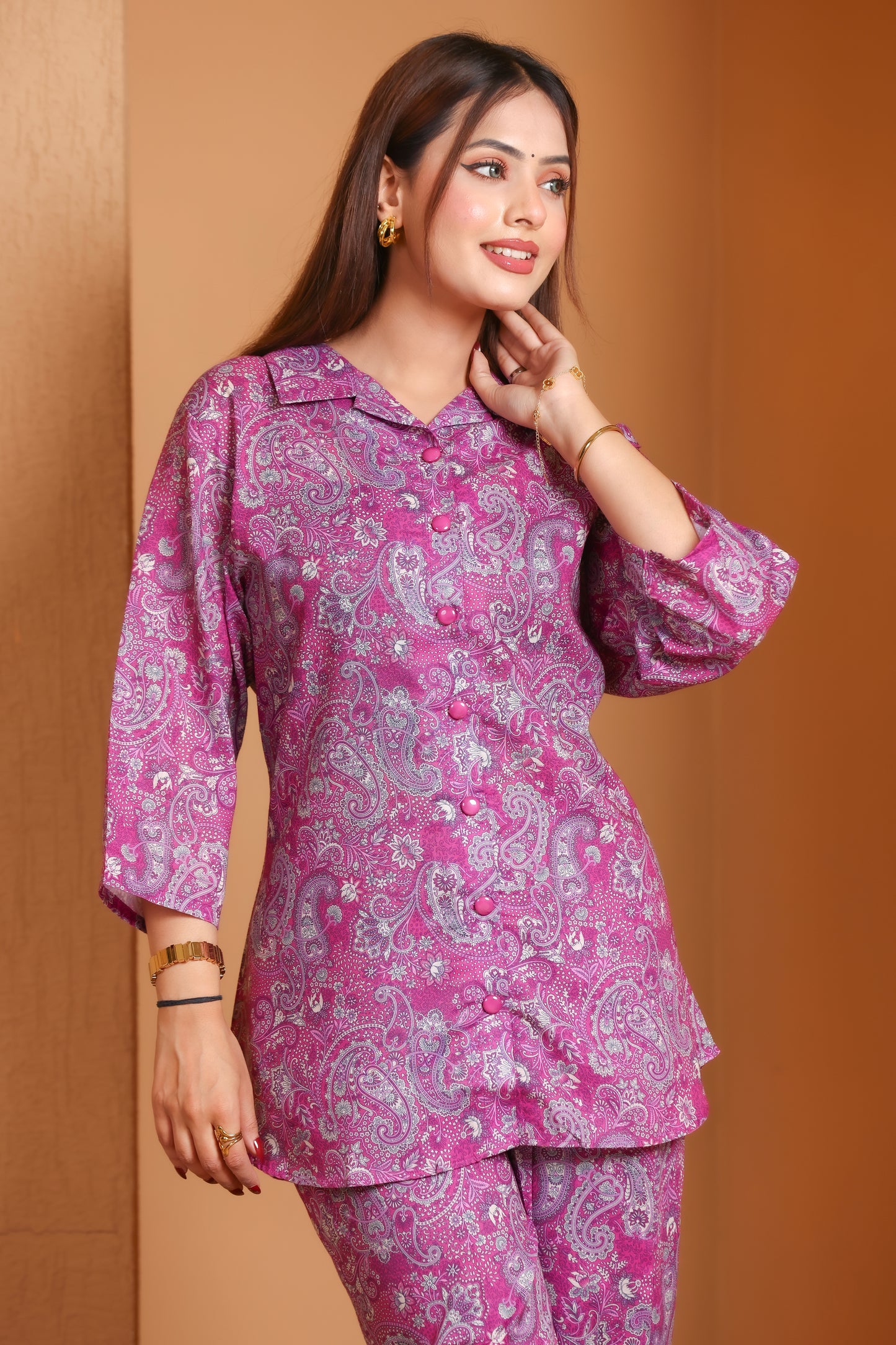 Magenta Cotton Co-Ord Set