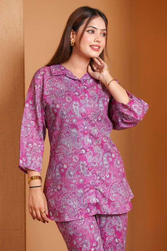 Magenta Cotton Co-Ord Set