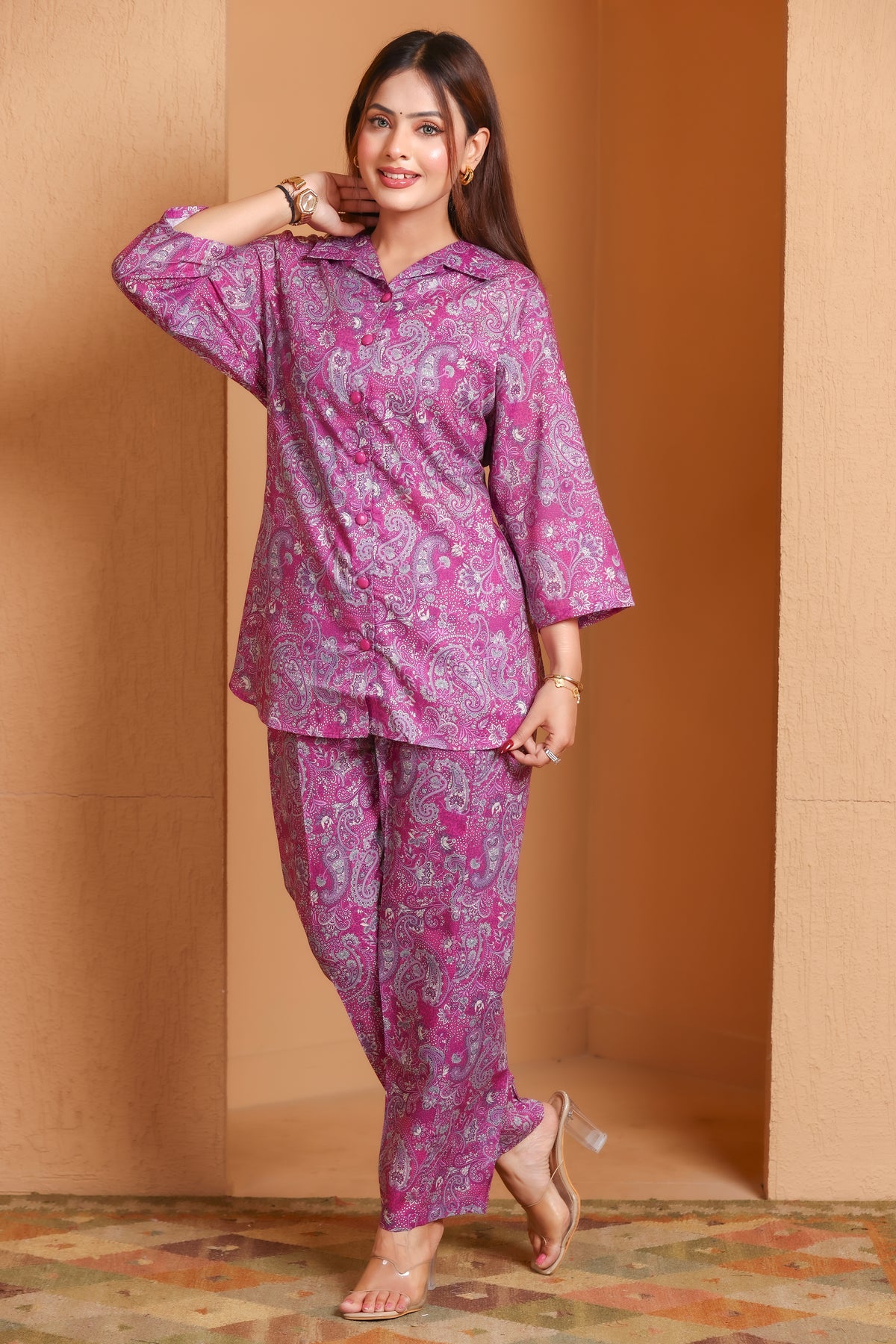 Magenta Cotton Co-Ord Set