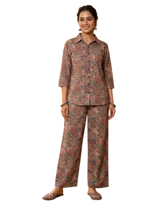 Paisley Printed Rayon Cotton Co-Ord Set - Multi