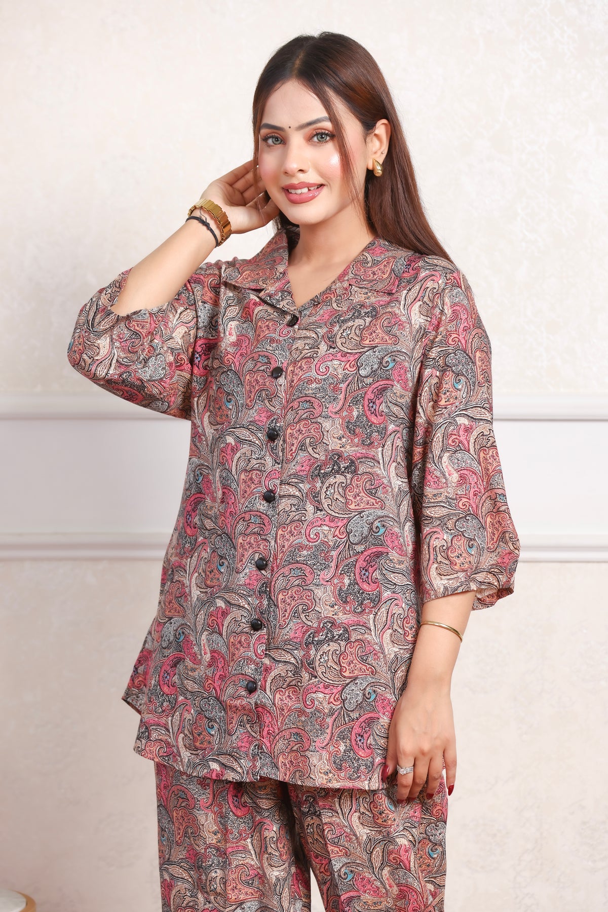 Paisley Printed Rayon Cotton Co-Ord Set - Multi