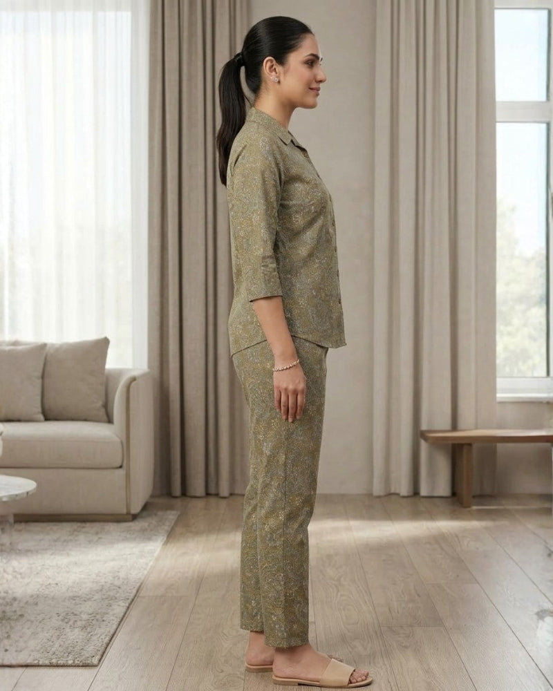 Green Cotton Co-Ord Set