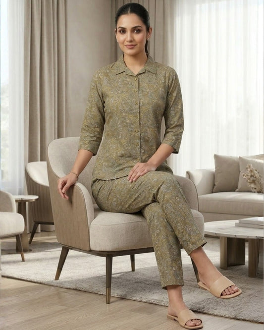 Green Cotton Co-Ord Set