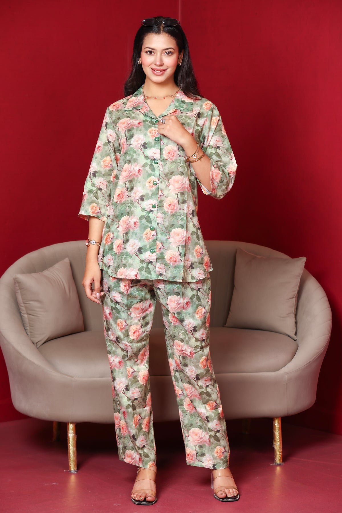 Green Cotton Co-Ord Set